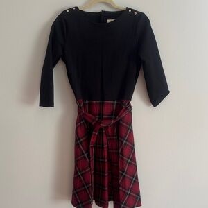 Elegant Plaid Long Sleeve Dress